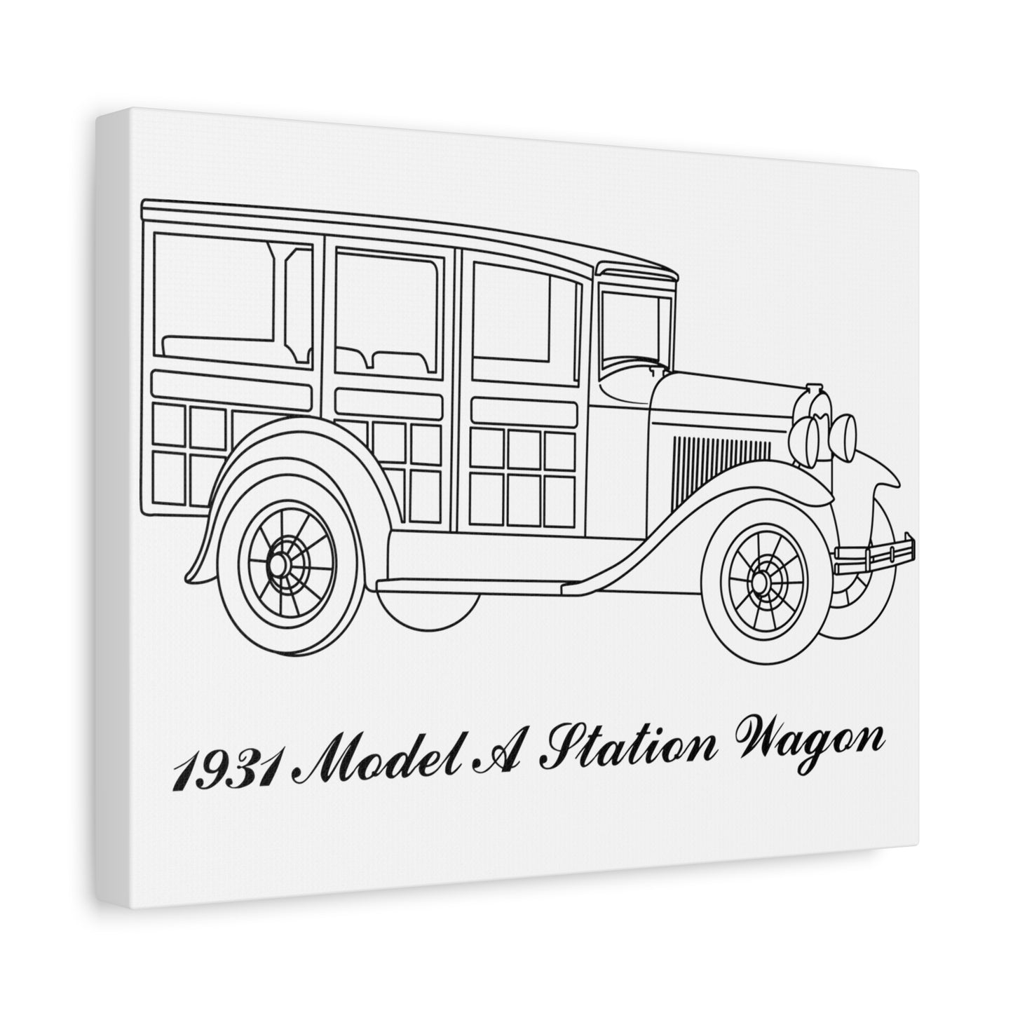 1931 Station Wagon White Canvas Wall Art