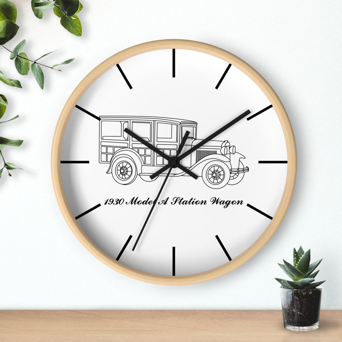 1930 Station Wagon Wall Clock
