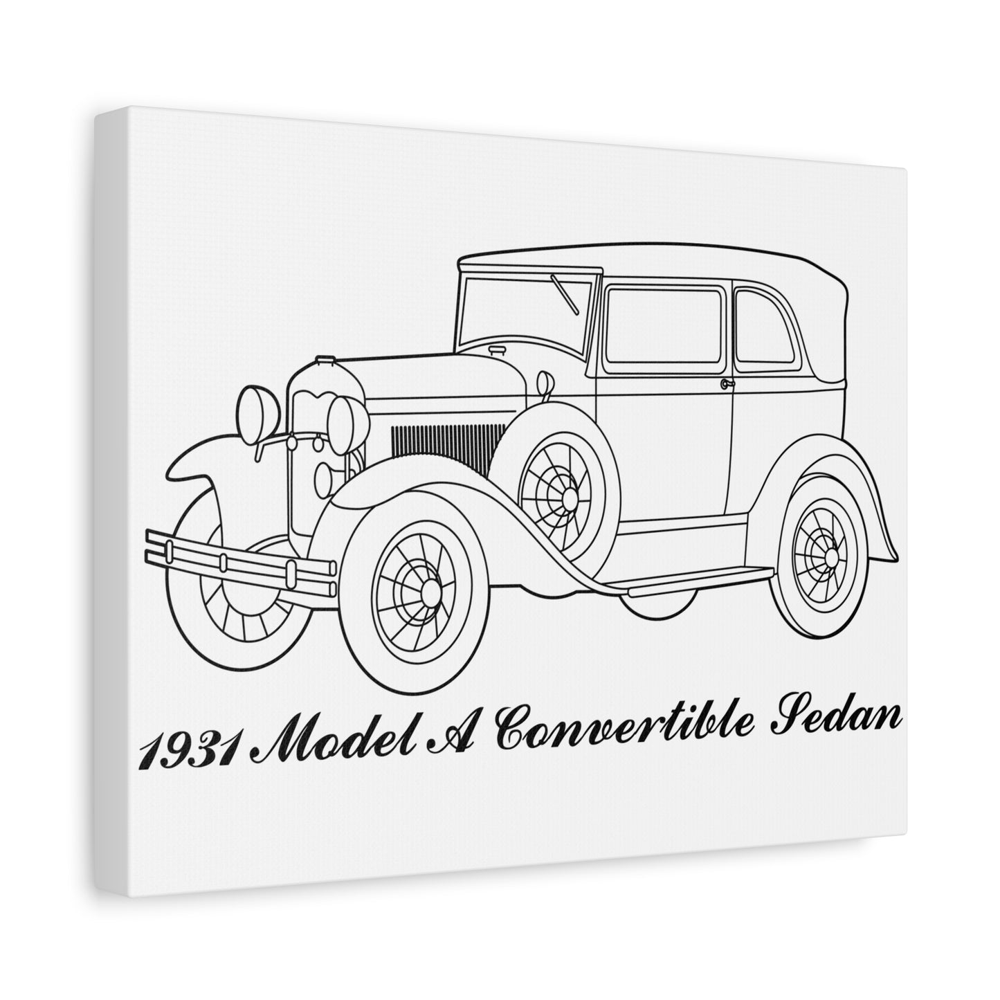 1931 Convertible Sedan White Canvas Wall Art