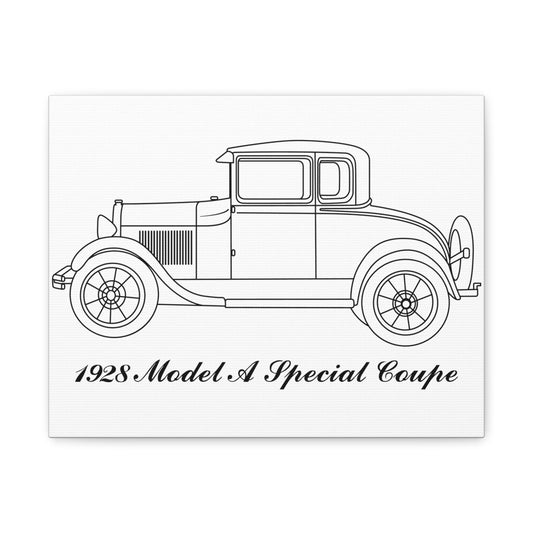 1928 Special Coupe White Canvas Wall Art