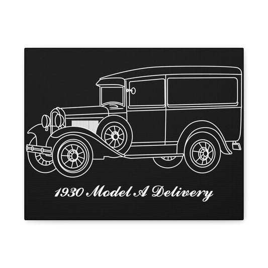 1930 Delivery Black Canvas Wall Art