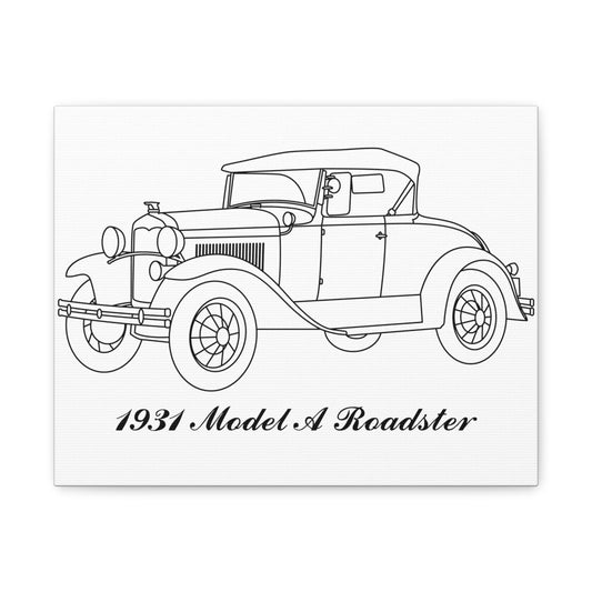 1931 Roadster White Canvas Wall Art