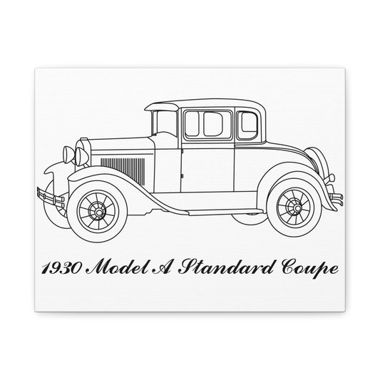 1930 Standard Coupe White Canvas Wall Art