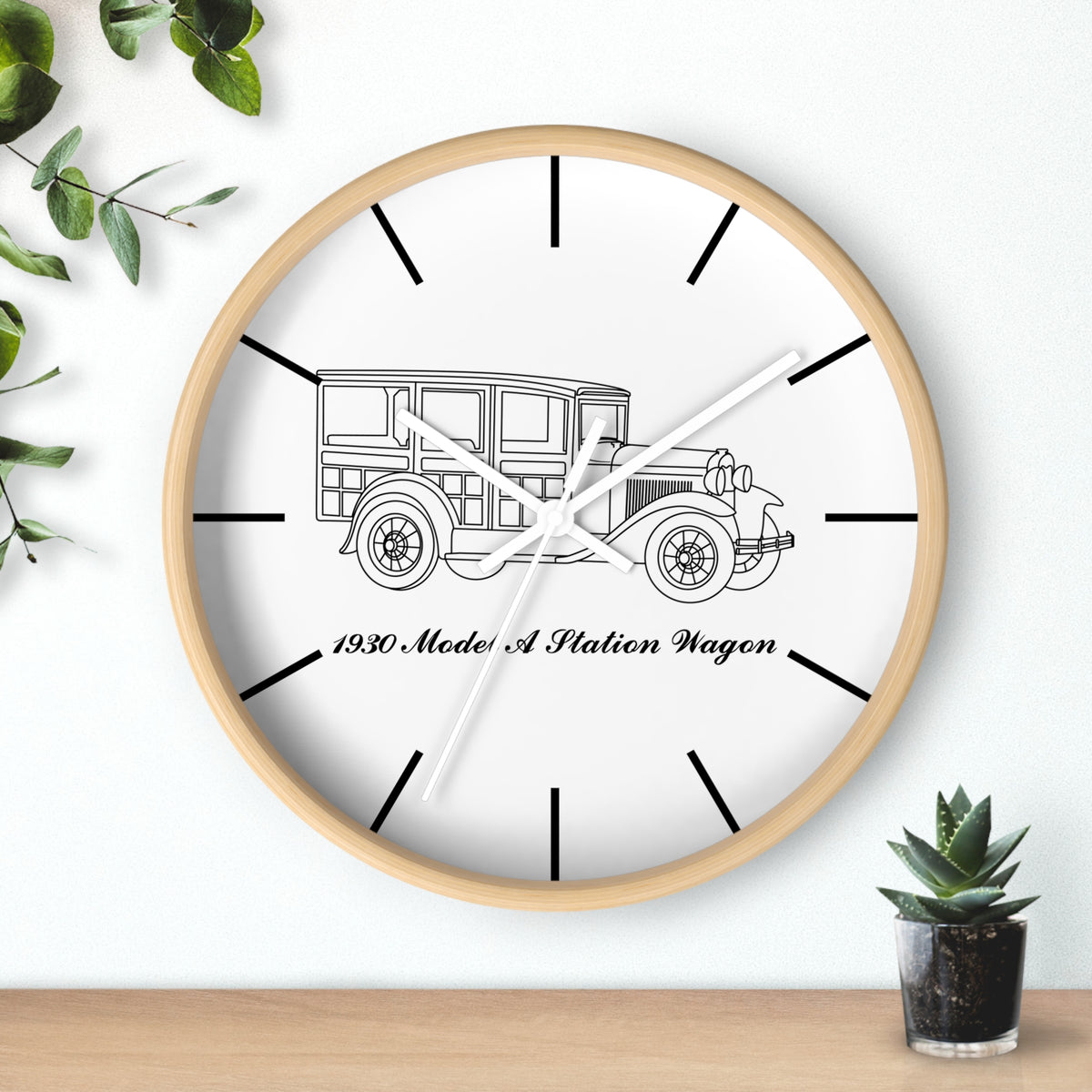 1930 Station Wagon Wall Clock