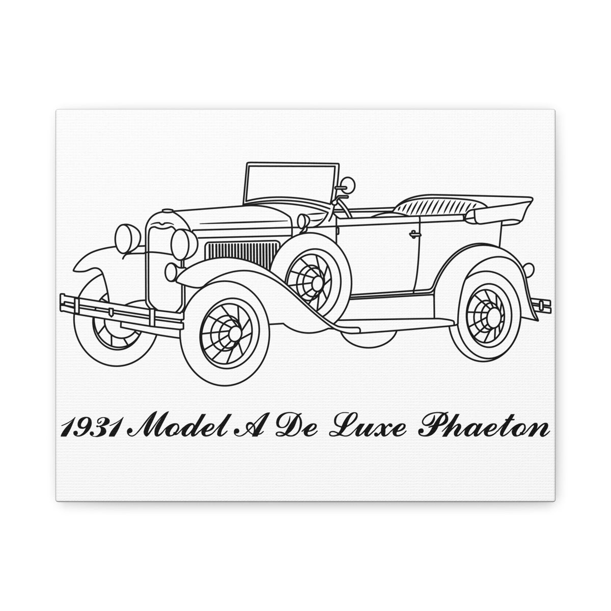 1931 De Luxe Phaeton White Canvas Wall Art