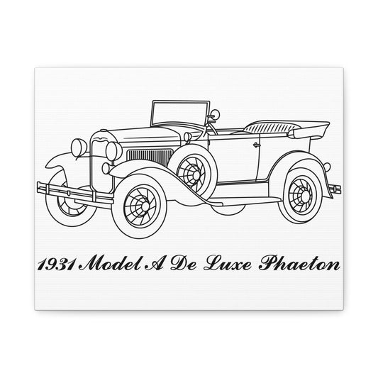 1931 De Luxe Phaeton White Canvas Wall Art