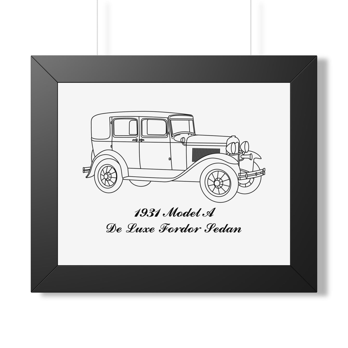 1931 De Luxe Fordor Sedan Framed Drawing