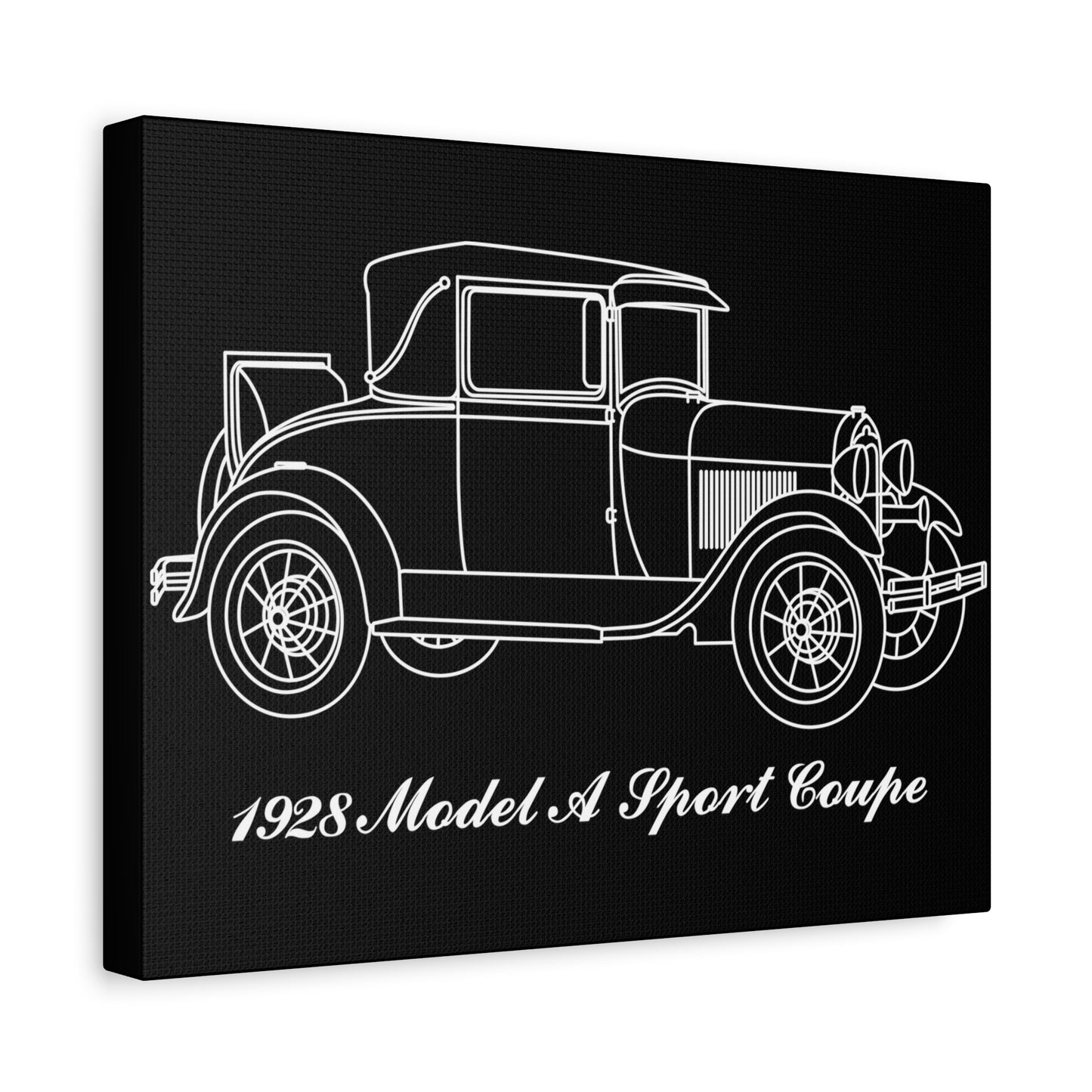 1928 Sport Coupe Black Canvas Wall Art