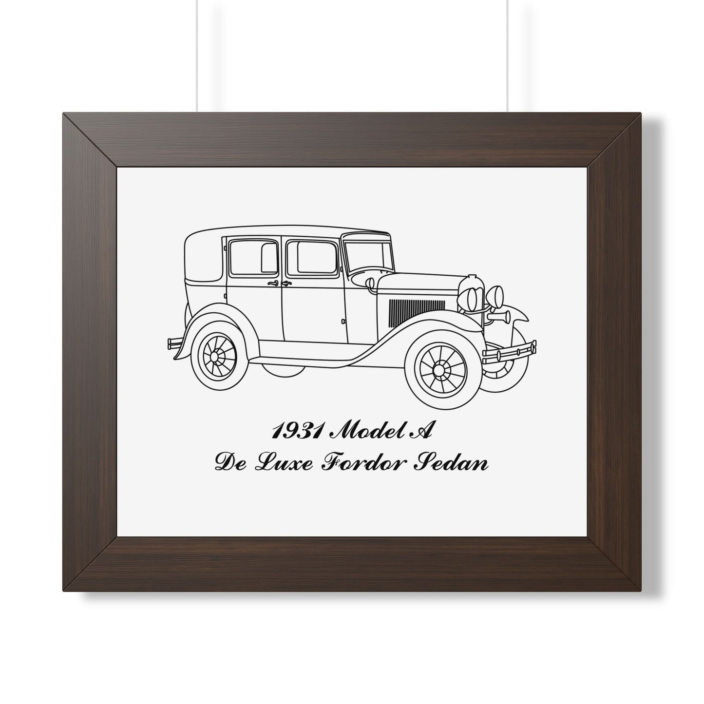 1931 De Luxe Fordor Sedan Framed Drawing