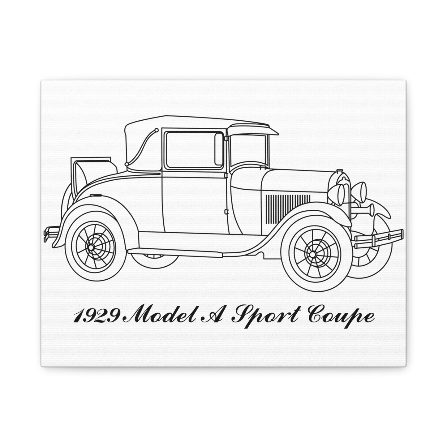 1929 Sport Coupe White Canvas Wall Art