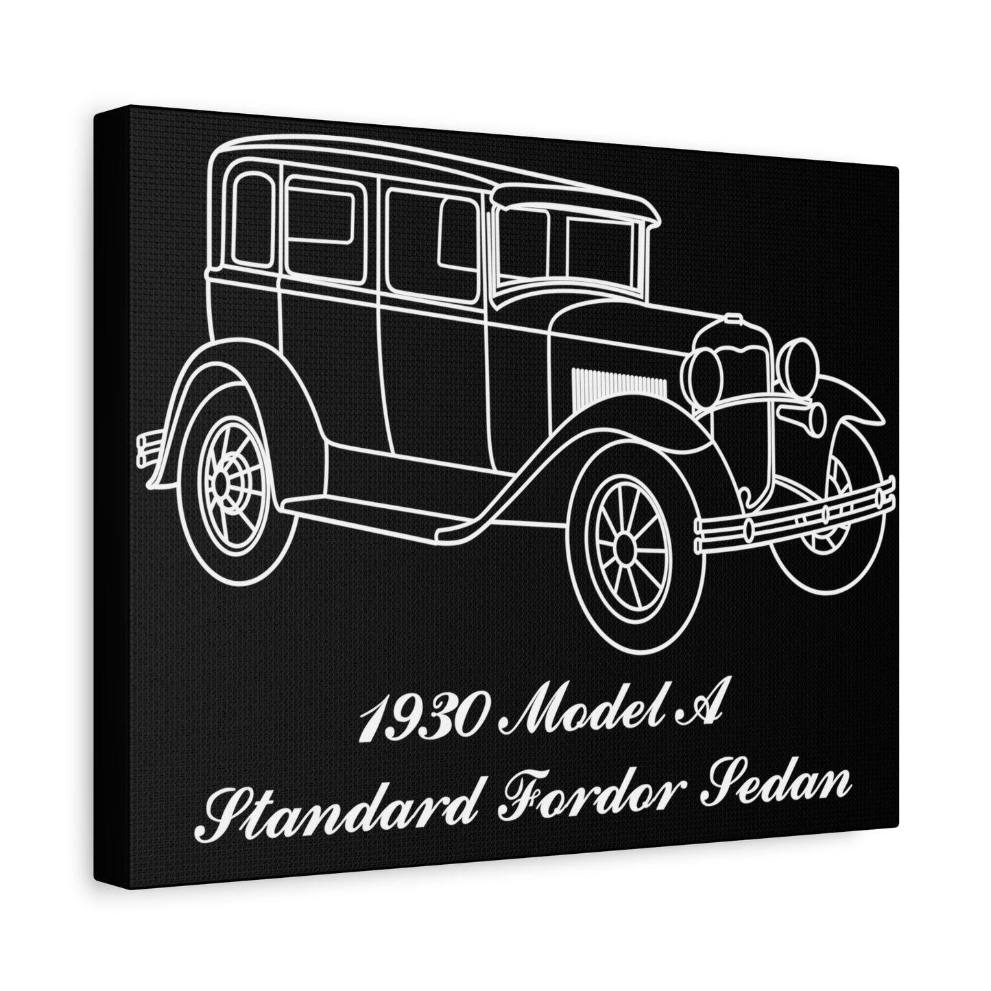 1930 Standard Fordor Sedan Black Canvas Wall Art