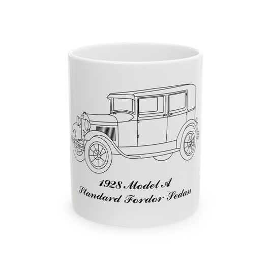 1928 Standard Fordor Sedan White Mug