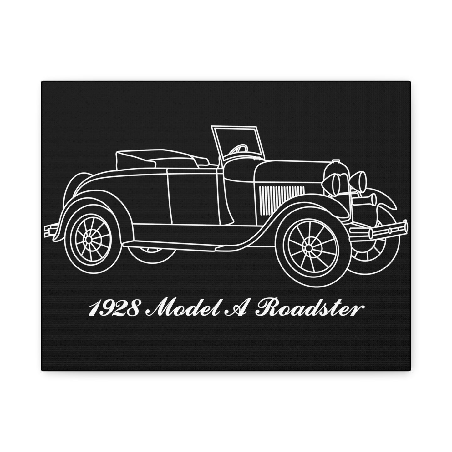 1928 Roadster Black Canvas Wall Art