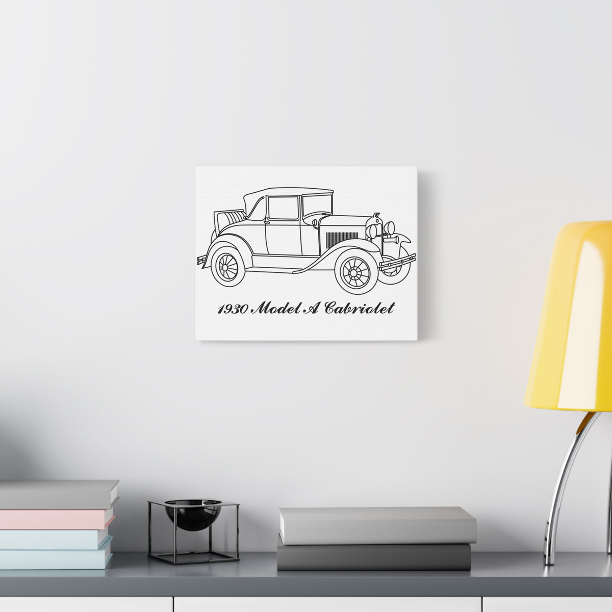 1930 Cabriolet White Canvas Wall Art