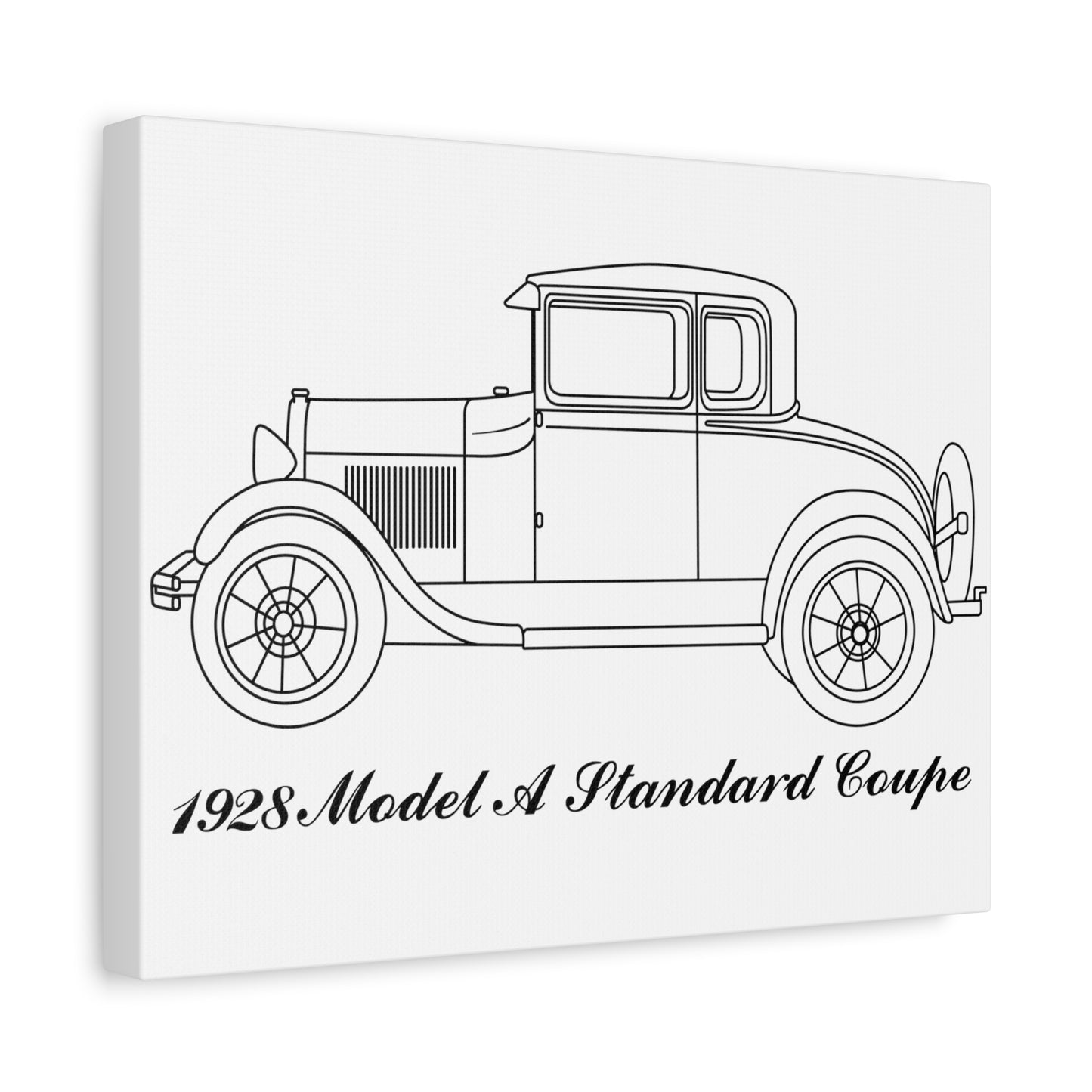 1928 Standard Coupe White Canvas Wall Art