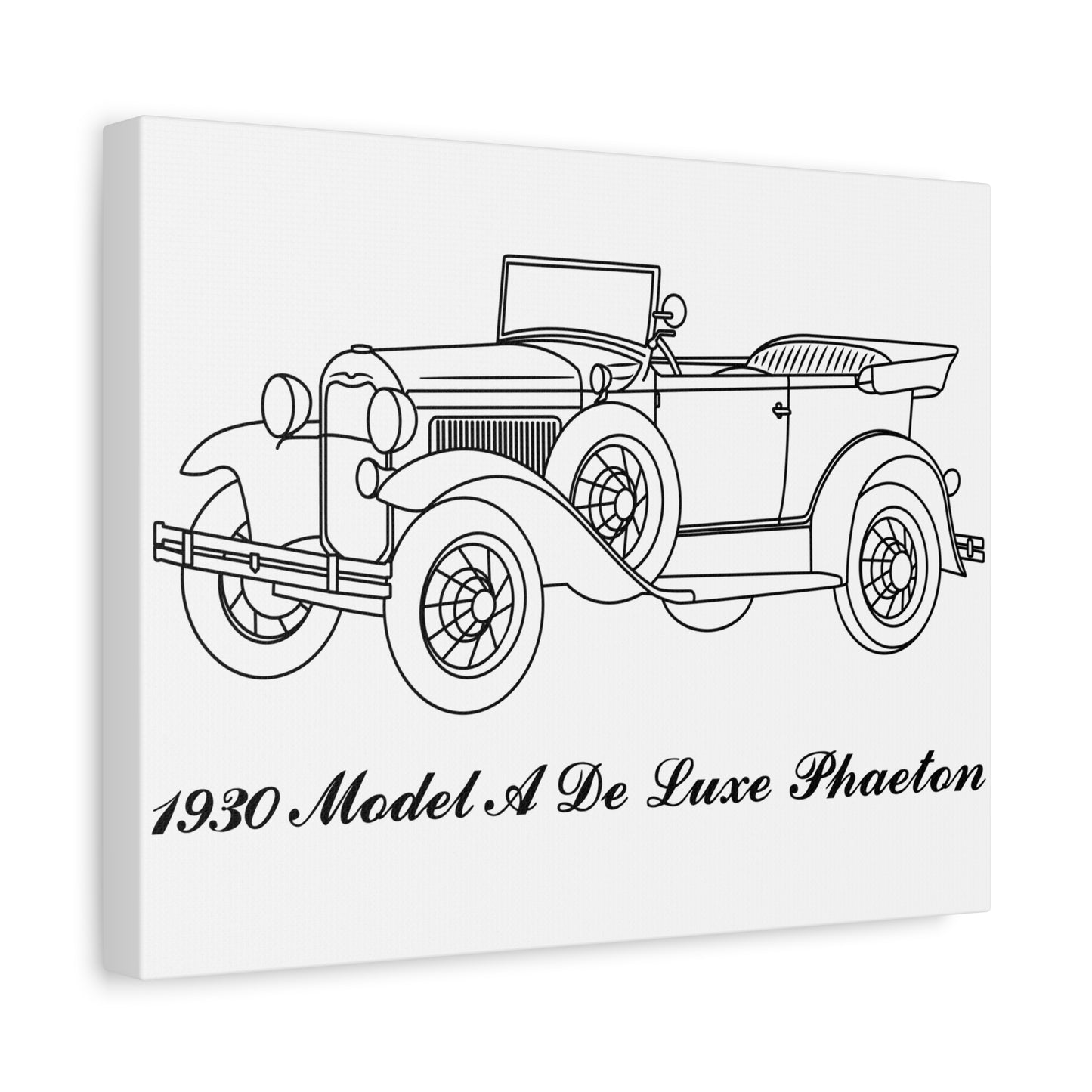 1930 De Luxe Phaeton White Canvas Wall Art