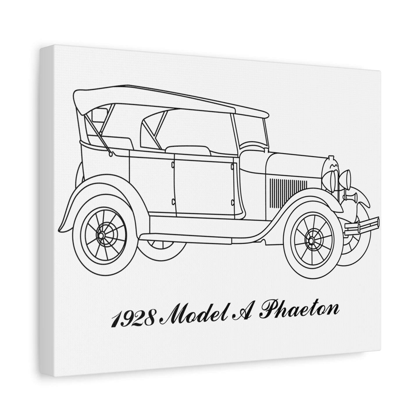 1928 Phaeton White Canvas Wall Art