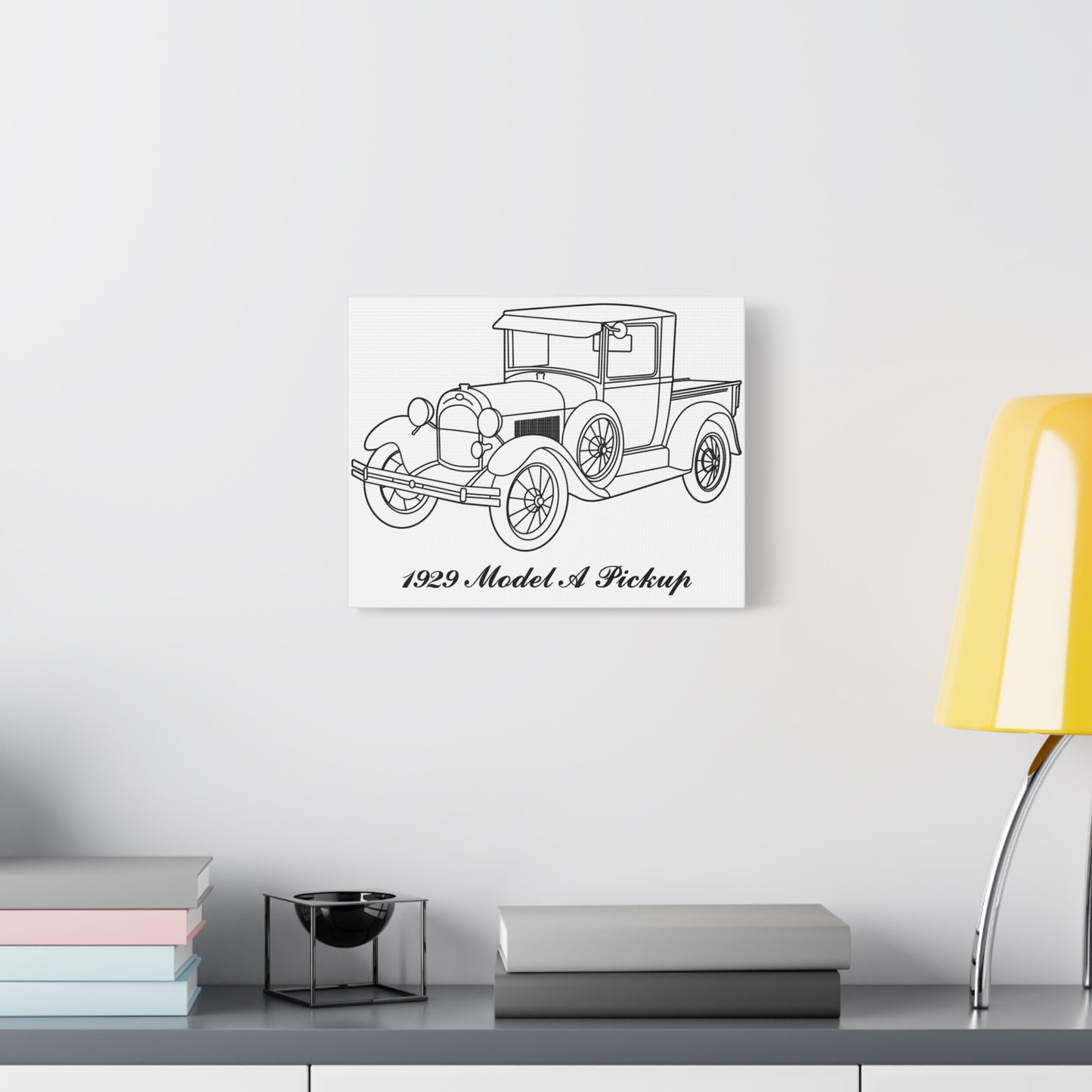 1929 Pickup White Canvas Wall Art