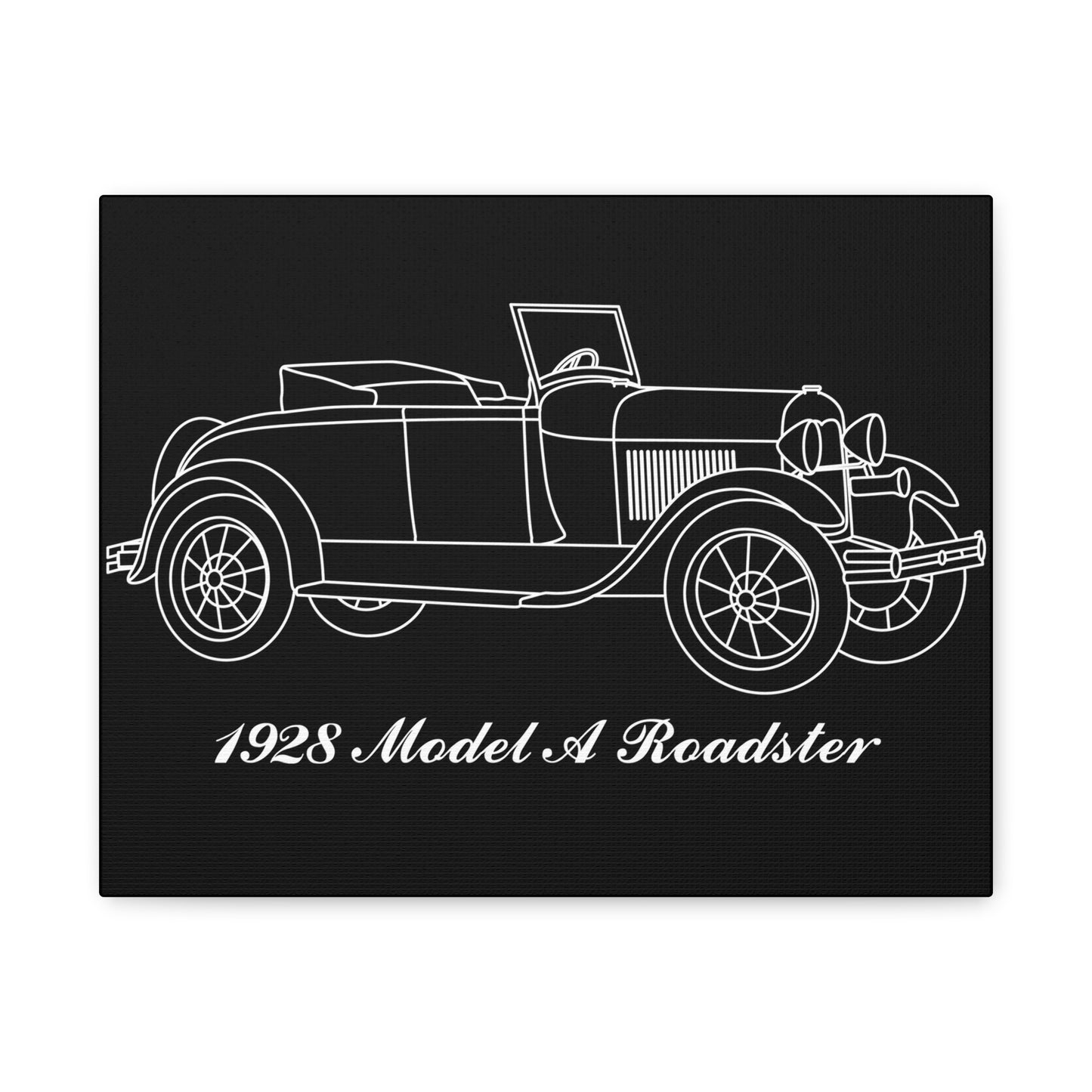 1928 Roadster Black Canvas Wall Art