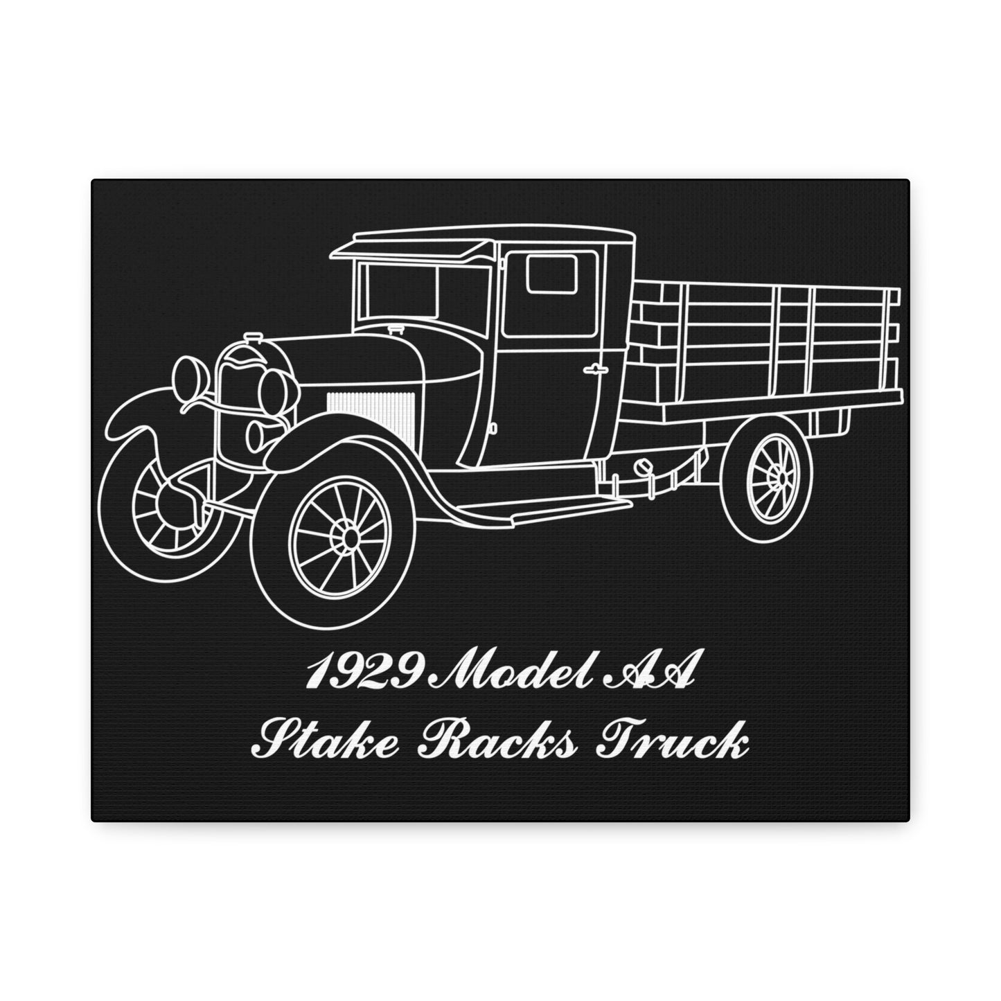 1929 AA Stake Racks Black Canvas Wall Art