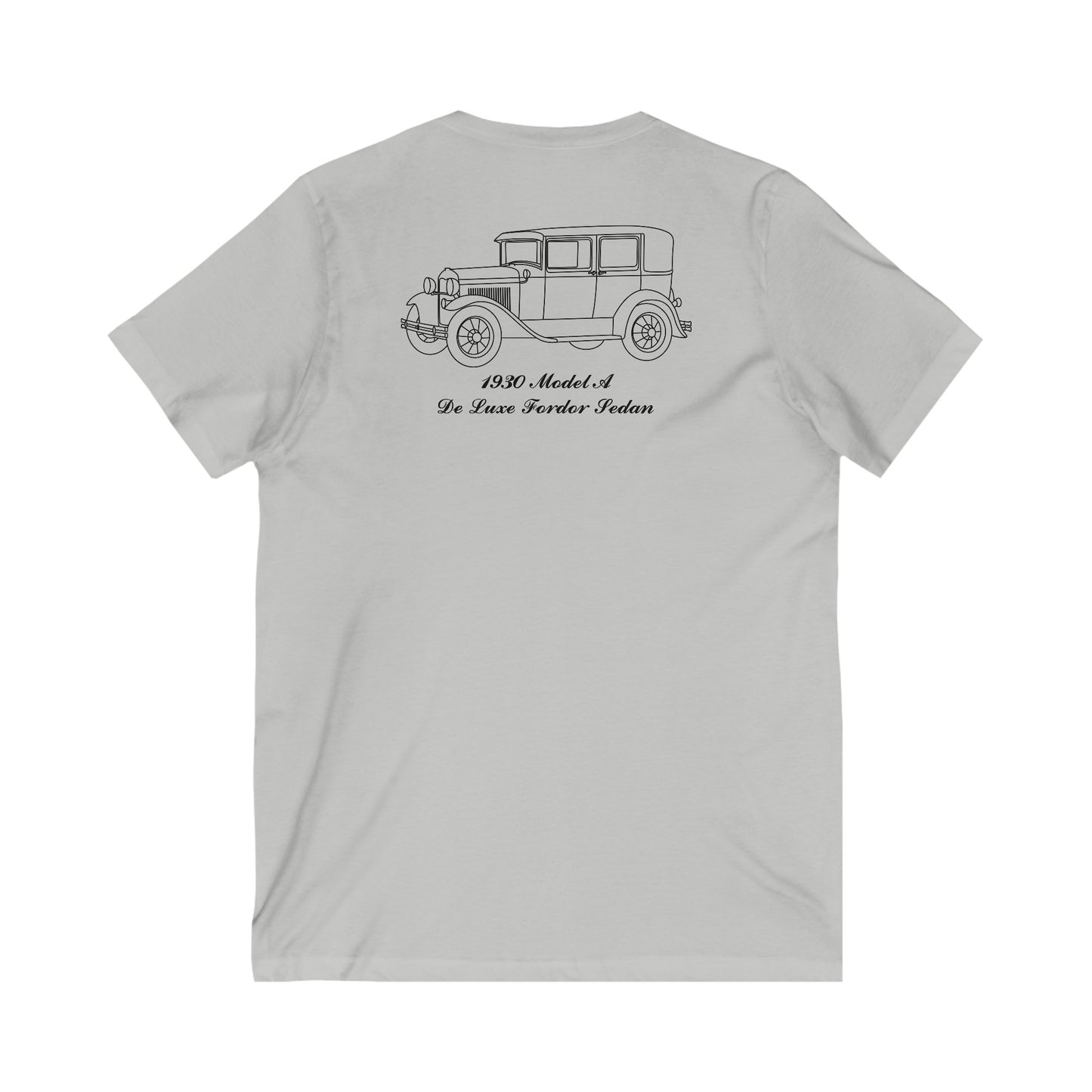 1930 De Luxe Fordor Sedan Women's V-Neck Shirt