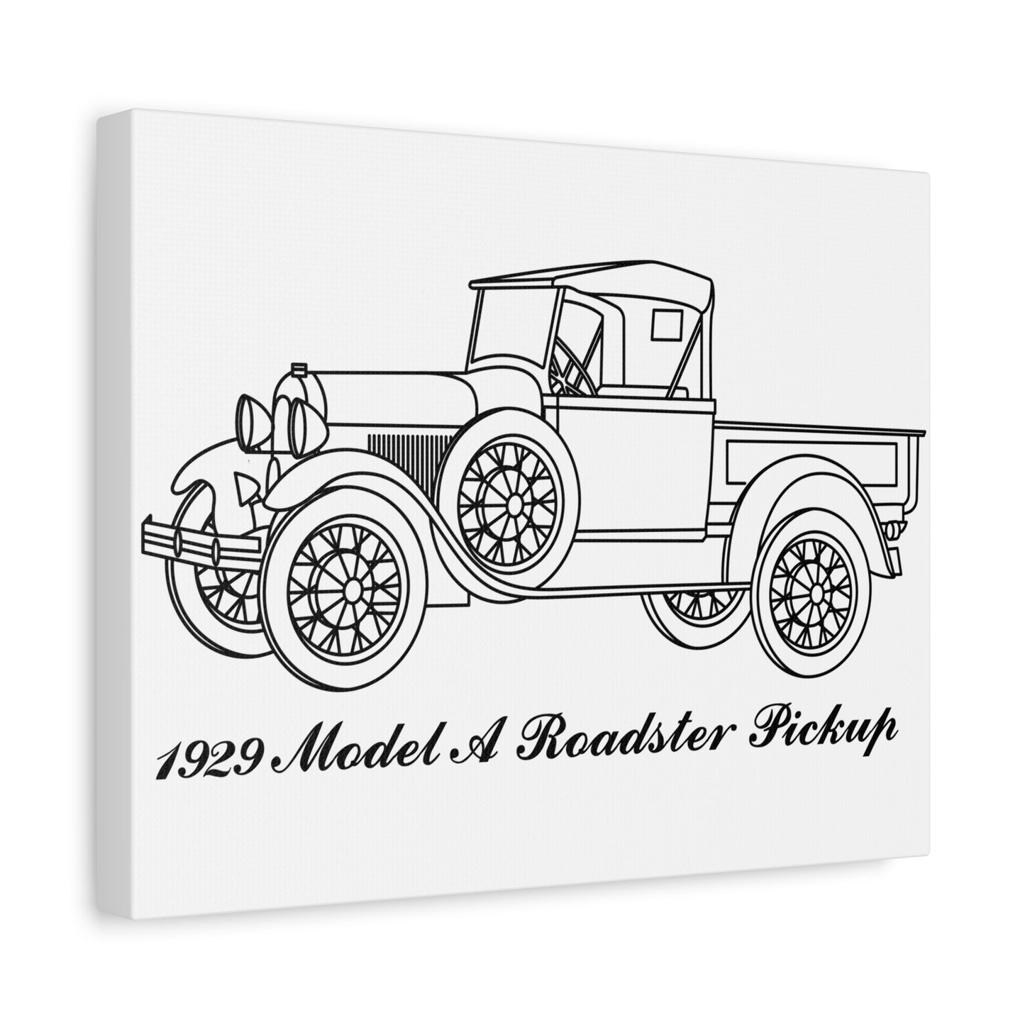 1929 Roadster Pickup White Canvas Wall Art