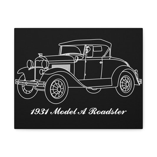 1931 Roadster Black Canvas Wall Art