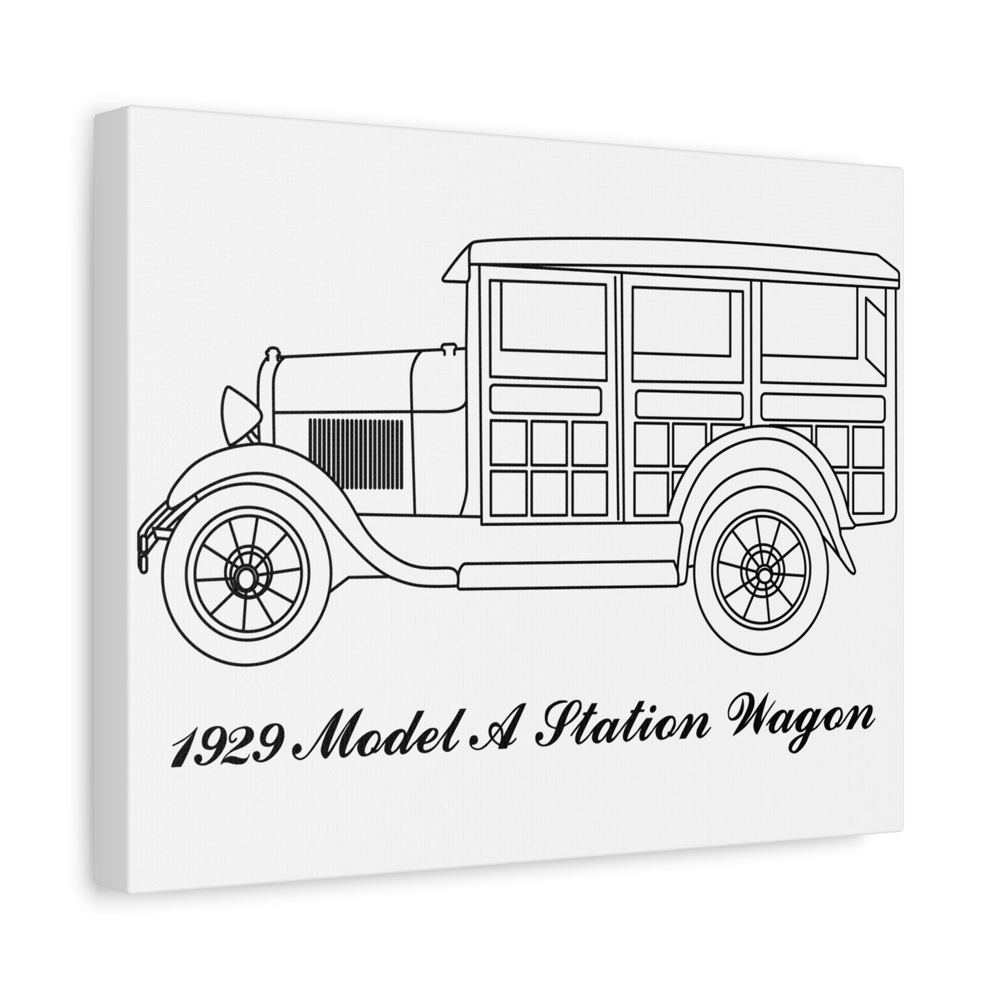 1929 Station Wagon White Canvas Wall Art