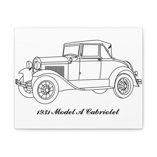 1931 Cabriolet White Canvas Wall Art