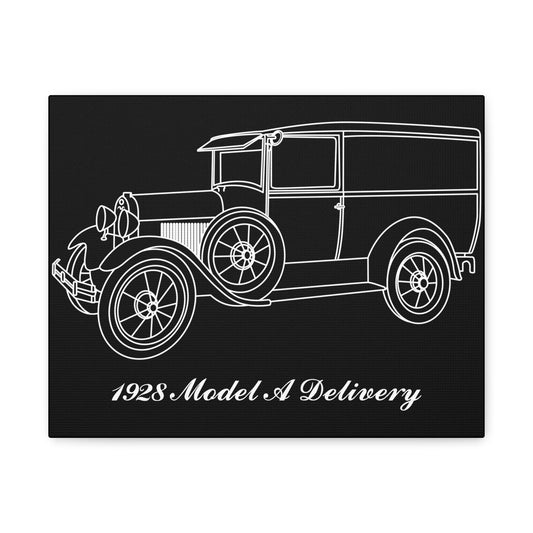 1928 Delivery Black Canvas Wall Art