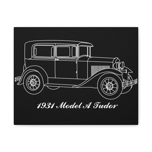 1931 Tudor Black Canvas Wall Art