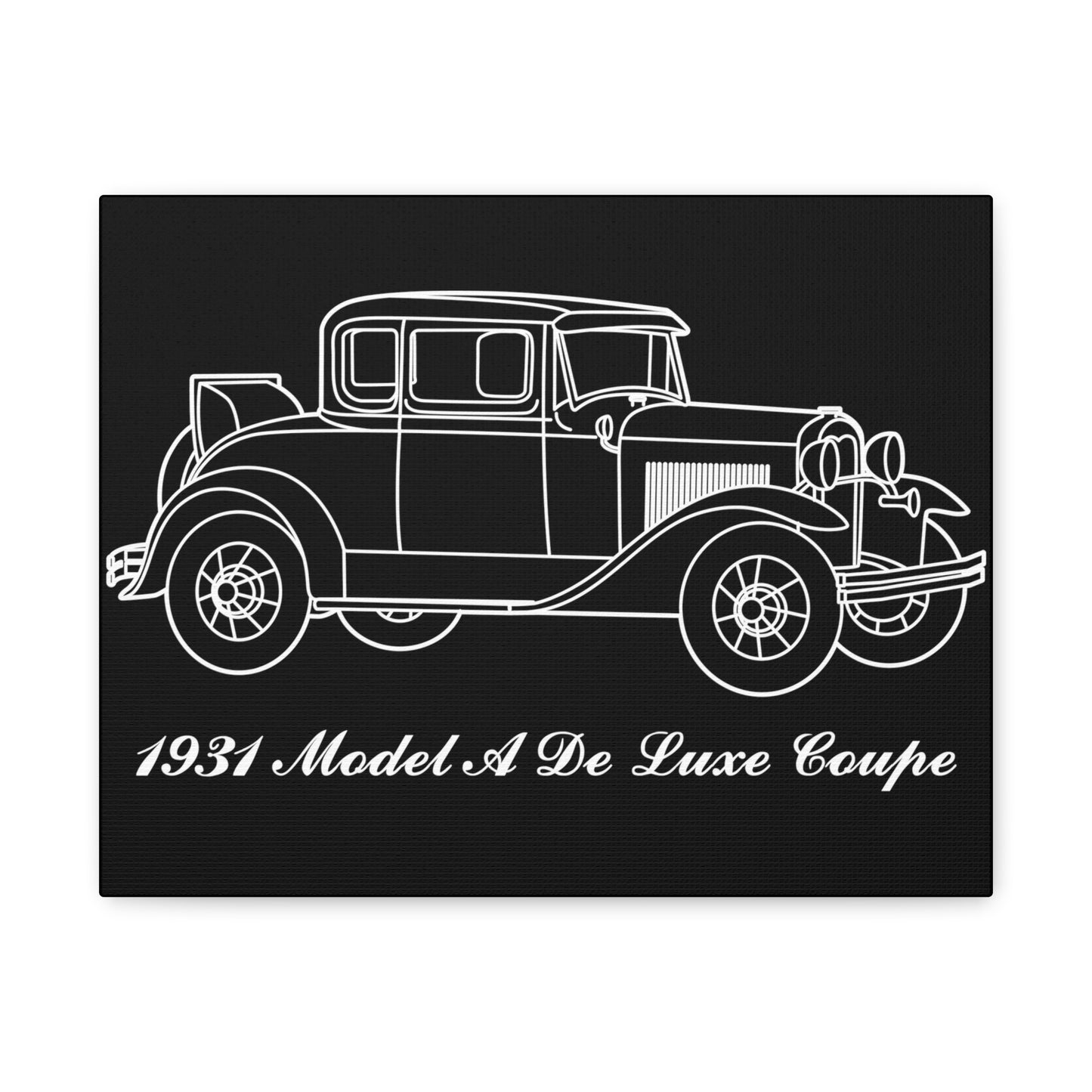 1931 De Luxe Coupe Black Canvas Wall Art