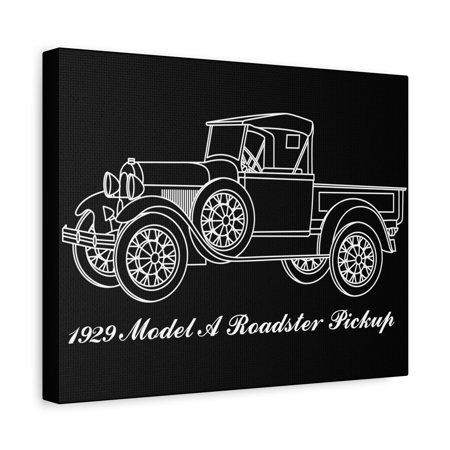 1929 Roadster Pickup Black Canvas Wall Art