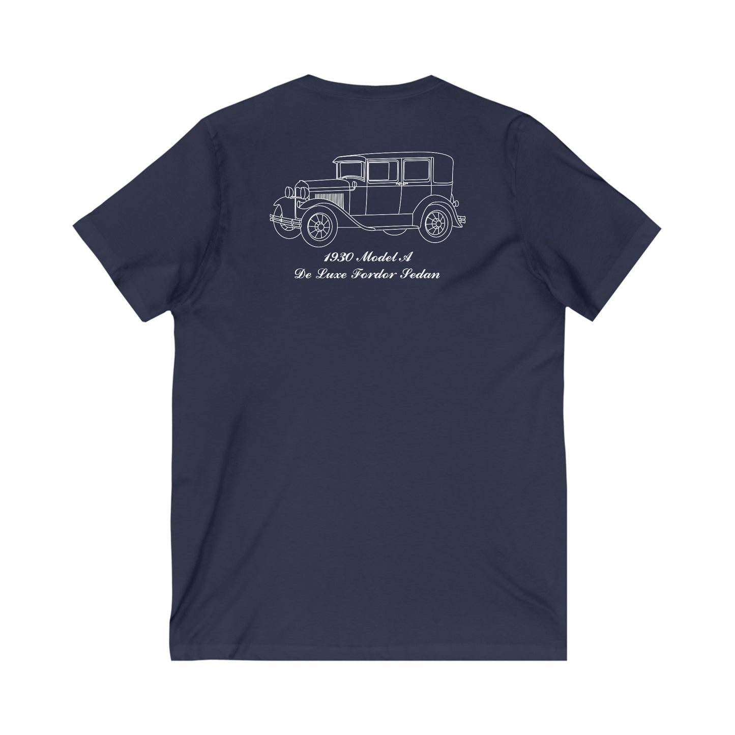 1930 De Luxe Fordor Sedan Women's V-Neck Shirt