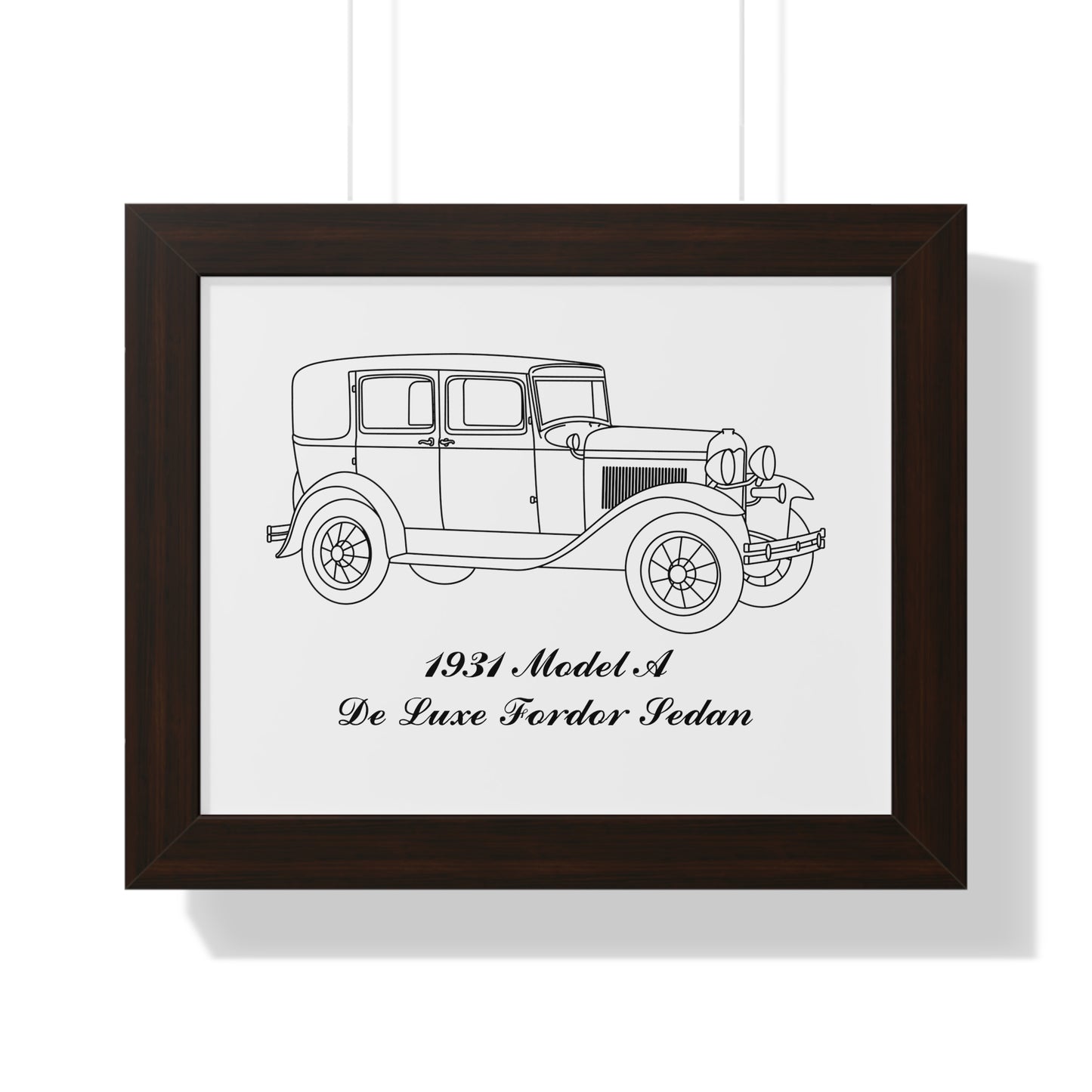 1931 De Luxe Fordor Sedan Framed Drawing