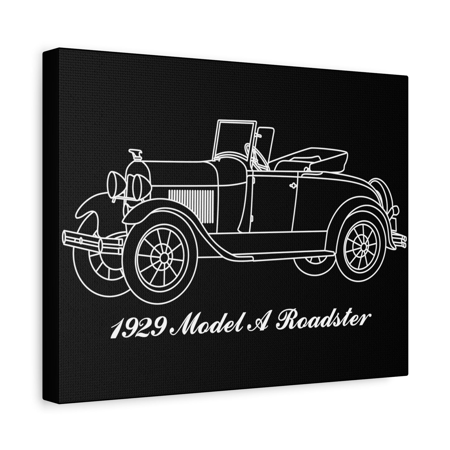 1929 Roadster Black Canvas Wall Art