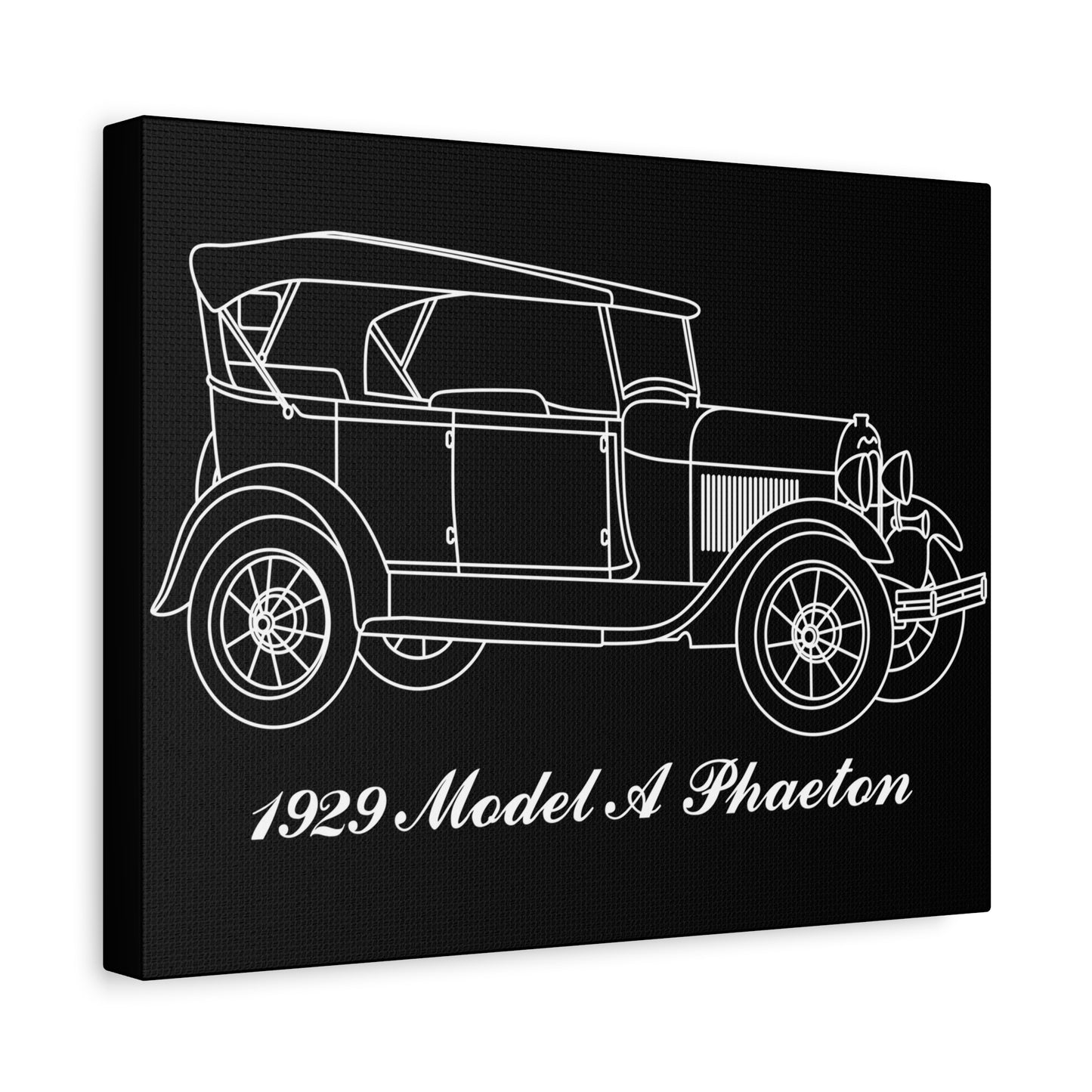 1929 Phaeton Black Canvas Wall Art