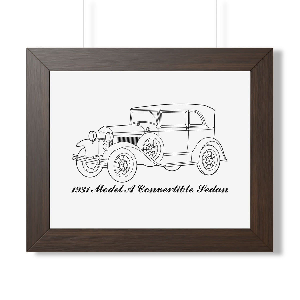1931 Convertible Sedan Framed Drawing