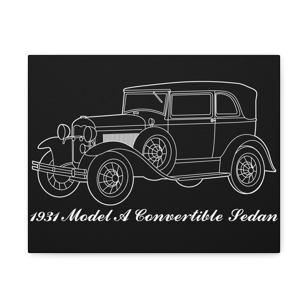 1931 Convertible Sedan Black Canvas Wall Art