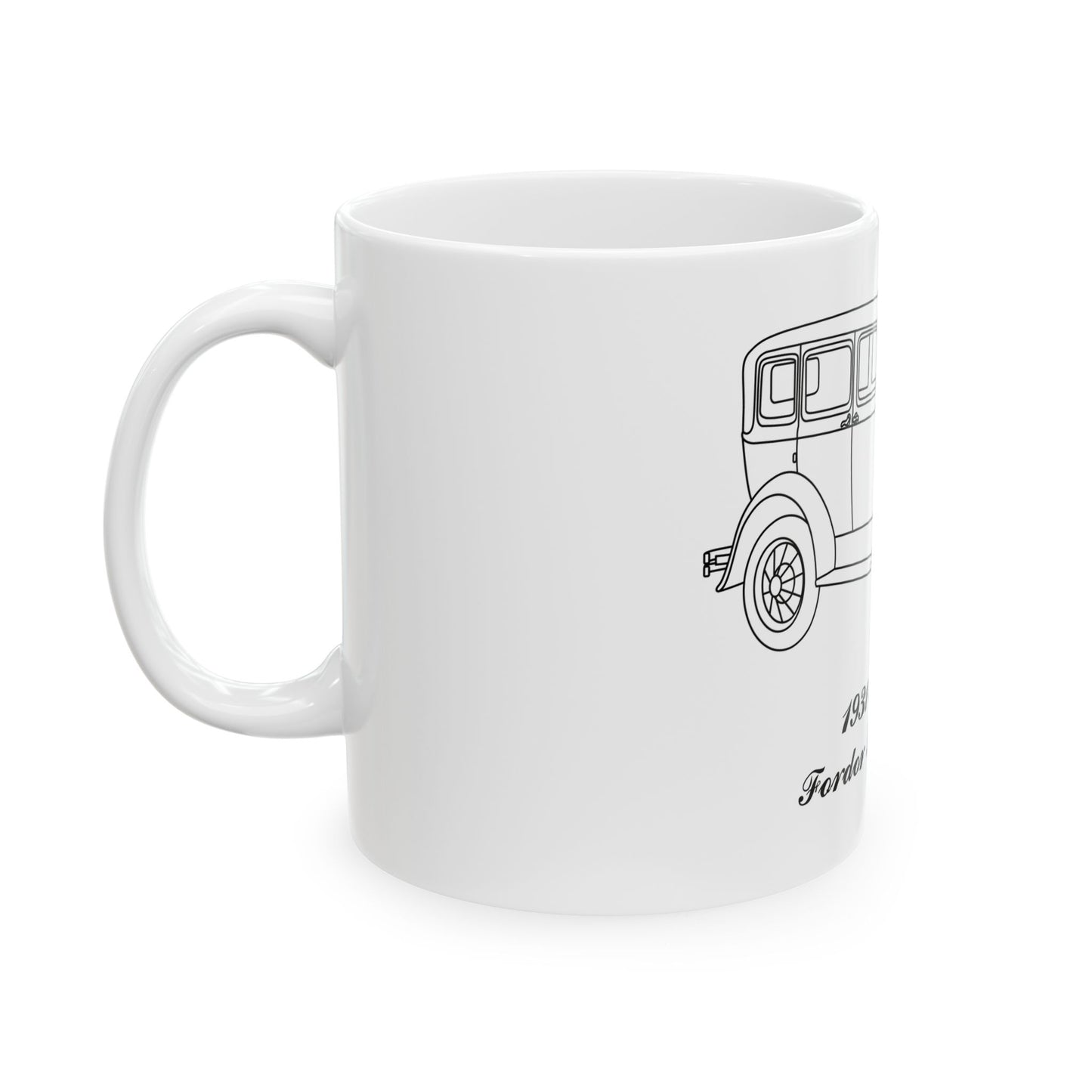 1931 Fordor Town Sedan White Mug