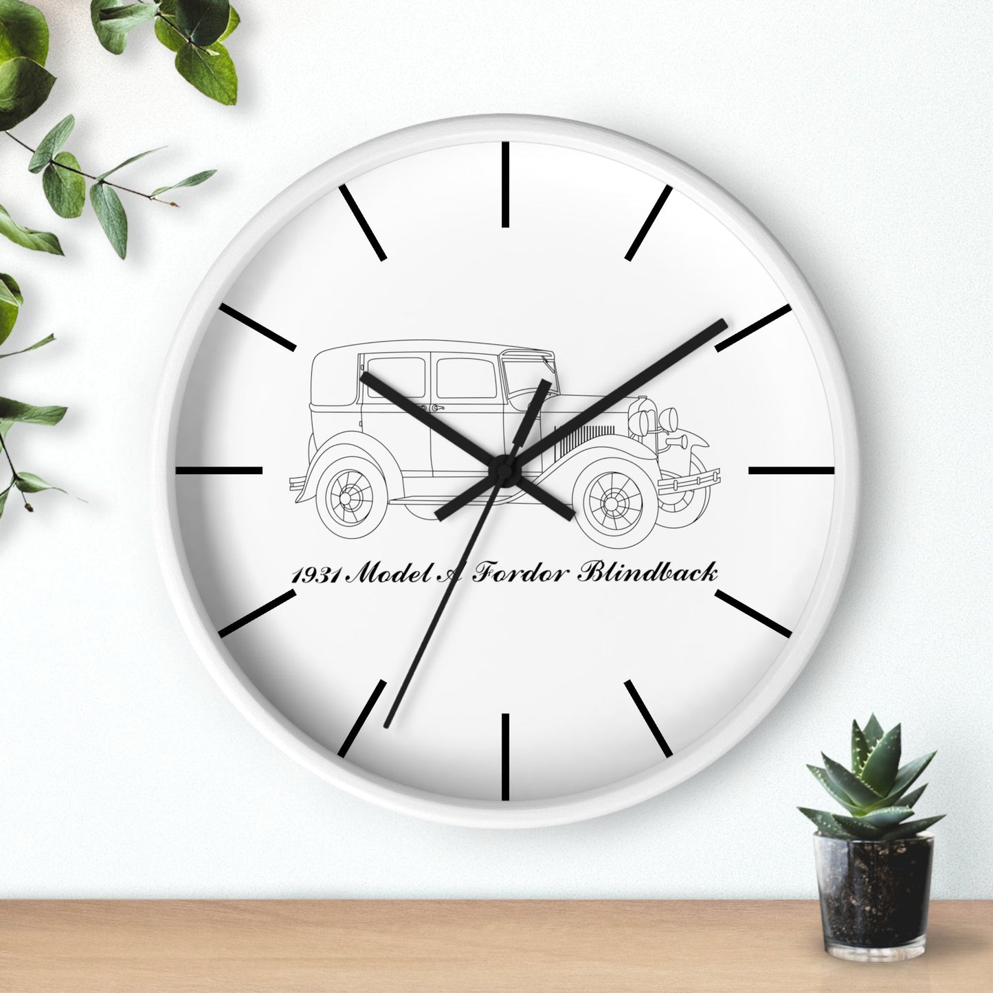 1931 Fordor Town Sedan Blindback Wall Clock