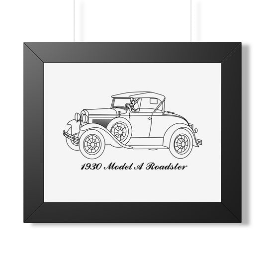 1930 Roadster Framed Drawing