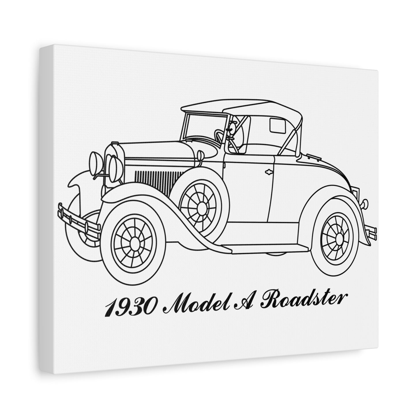 1930 Roadster White Canvas Wall Art