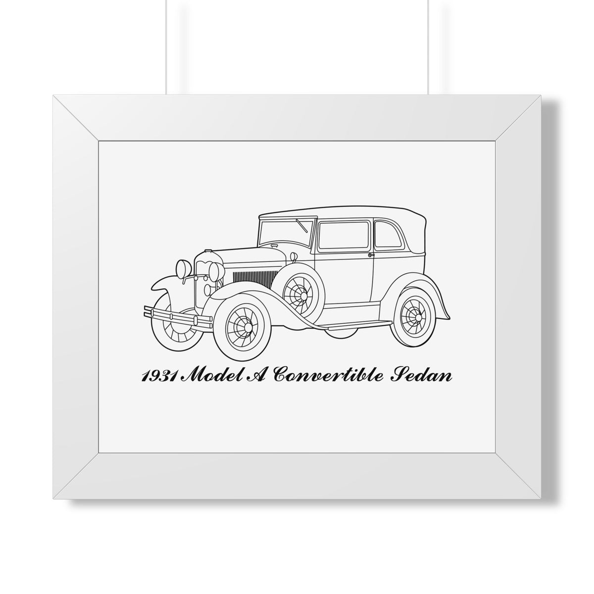 1931 Convertible Sedan Framed Drawing