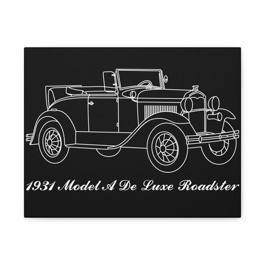 1931 De Luxe Roadster Black Canvas Wall Art