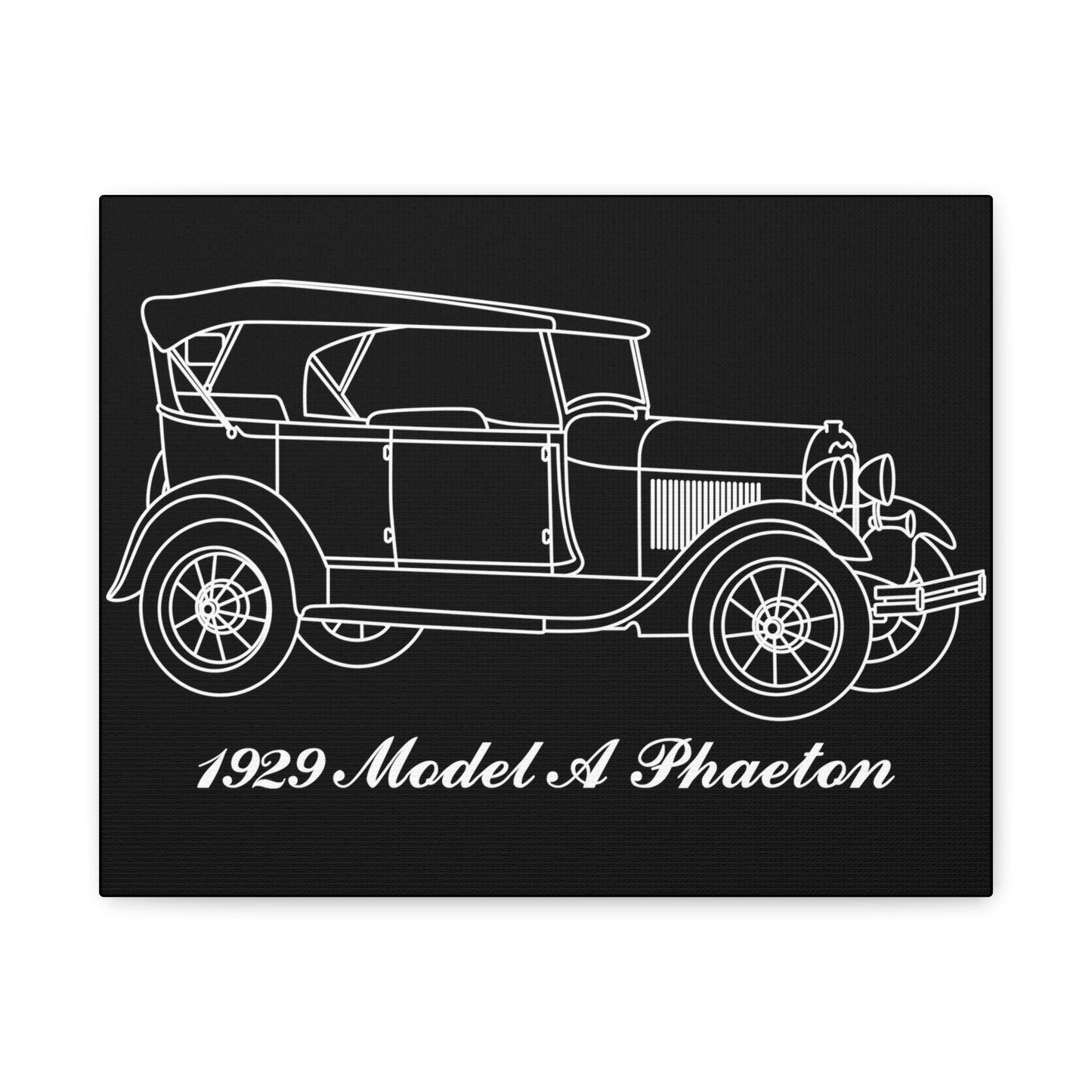 1929 Phaeton Black Canvas Wall Art