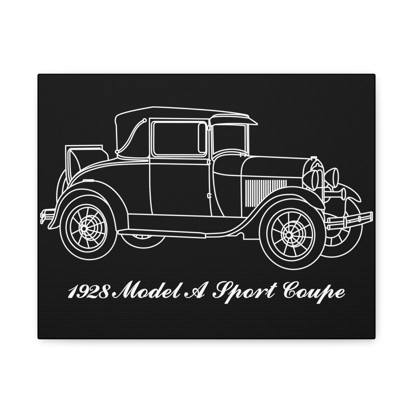 1928 Sport Coupe Black Canvas Wall Art