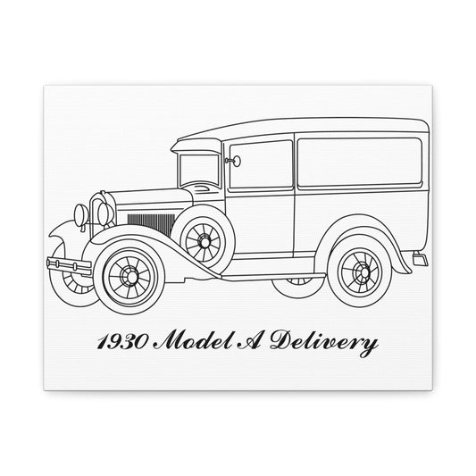 1930 Delivery White Canvas Wall Art