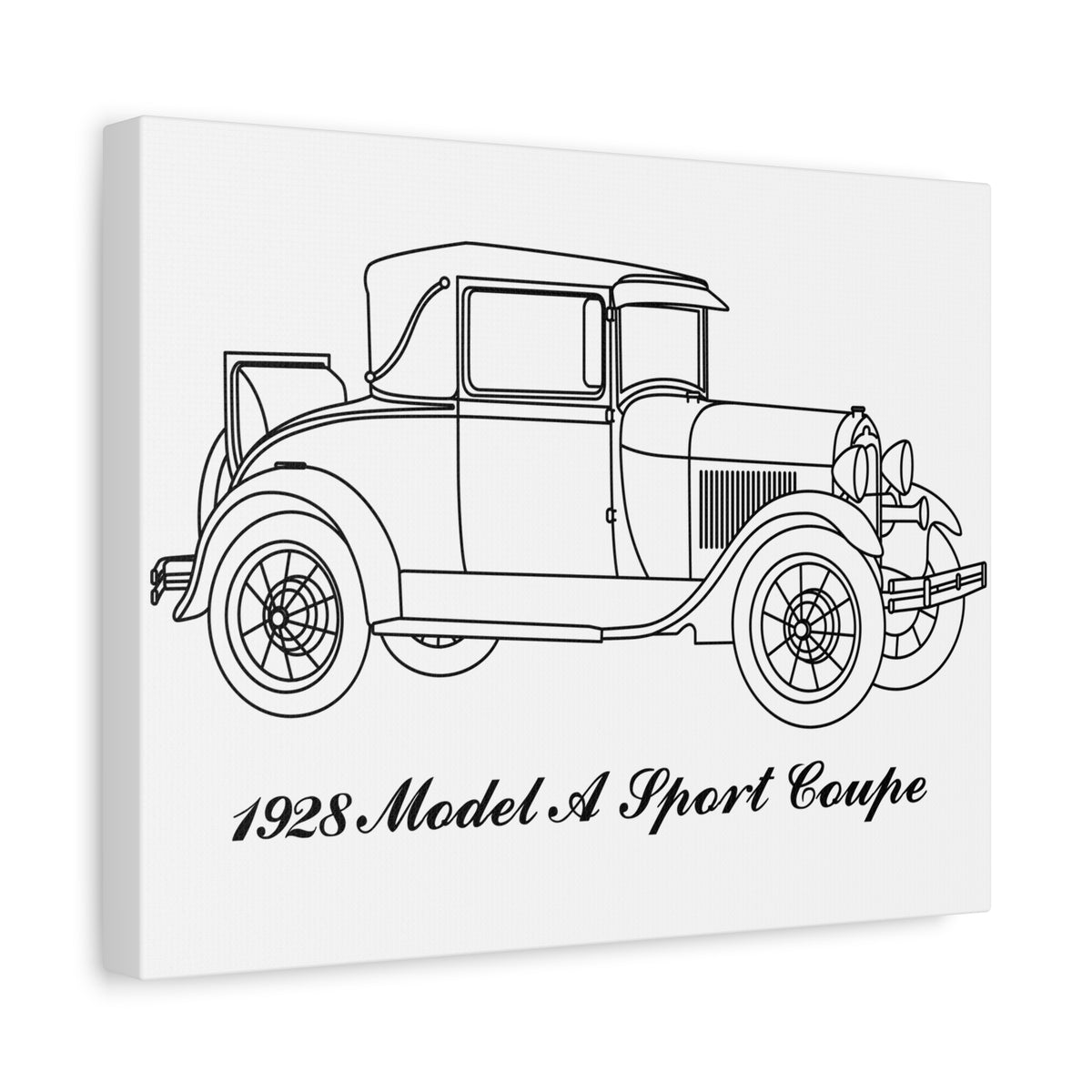 1928 Sport Coupe White Canvas Wall Art