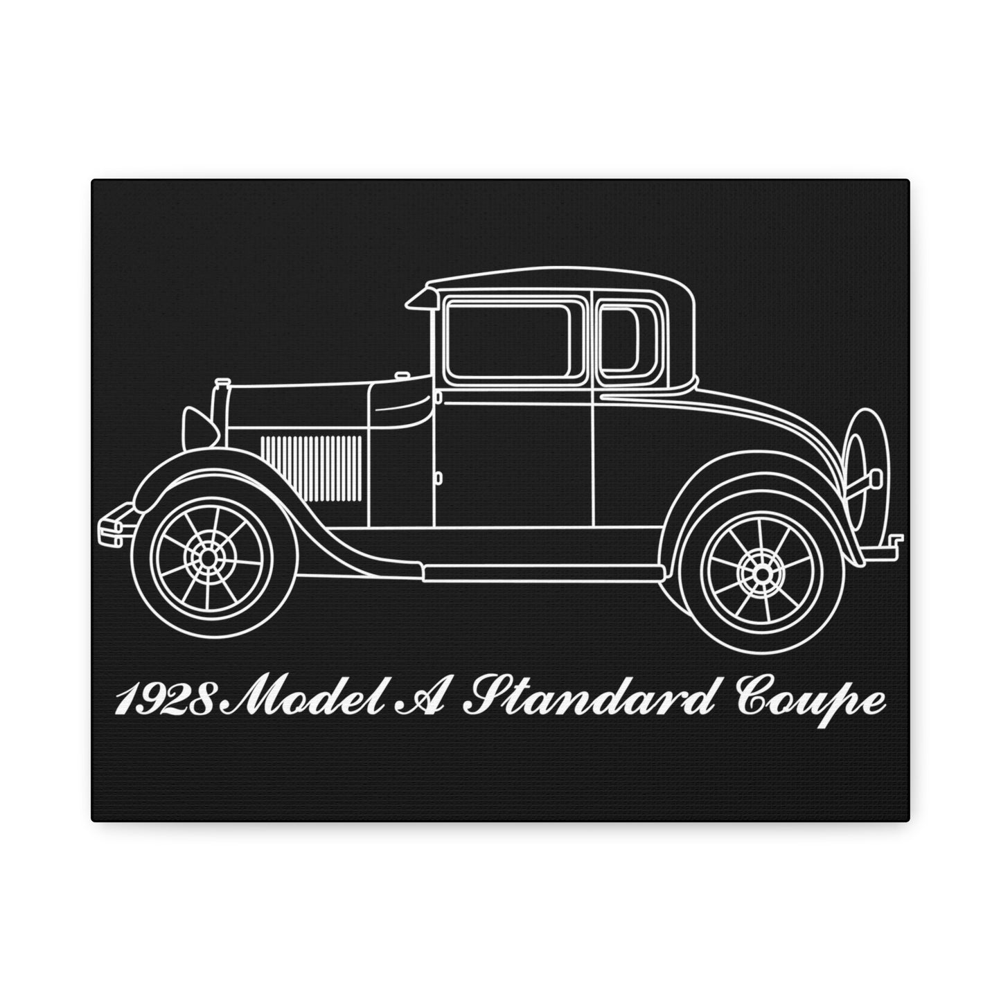 1928 Standard Coupe Black Canvas Wall Art